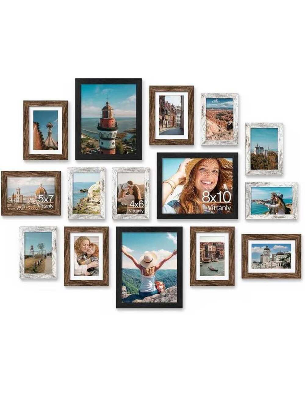 Vittanly 15 Pack Gallery Wall Frame Set